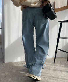 WEGO リボンストレートデニムパンツ