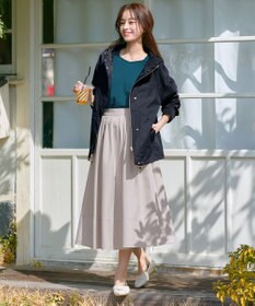 Tiaclasse 【選べる丈】麻調タックフレアスカート