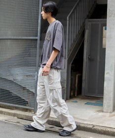 WEGO 【ウエストゴム/MLサイズ展開】ナイロンイージーカーゴパンツ