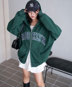 WEGO 【25年秋冬新作】グラフィックBIGZIPパーカー