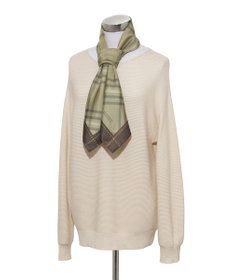 MOONBAT MACKINTOSH PHILOSOPHY(マッキントッシュ フィロソフィー）シルクスカーフ チェック 88×88㎝ 日本製