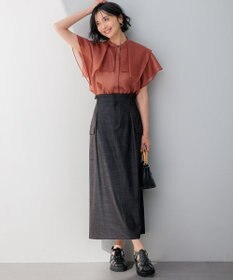 23区 L 【接触冷感/洗える】シアーフィルム ブラウス