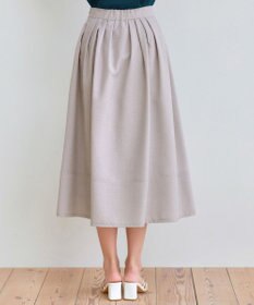 Tiaclasse 【選べる丈】麻調タックフレアスカート