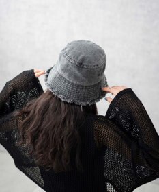 WEGO 【ユニセックス着用ITEM】デニムフリンジバケットハット