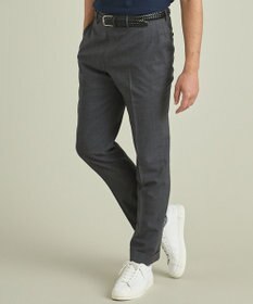 GOTAIRIKU ロングセラー【洗える/折り目加工/シワになりにくい/ウエストアジャスター】ウォッシャブル サマーウール100％パンツ_定番色(ノータック)25年モデル グレー系