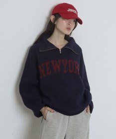 WEGO フラッフィーハーフジップニット