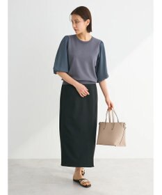 Green Parks 袖楊柳ドッキングニットプルオーバー