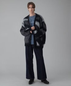 WEGO 【ユニセックス着用ITEM/MLサイズ展開】モヘアタッチパターンカーディガン