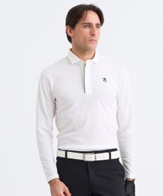 23区GOLF 【MEN】エイトムーブカノコ長袖ポロシャツ ホワイト系