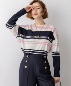 23区 L 【先行予約】コットンポリエステルストレッチ オーバーサイズ ニット