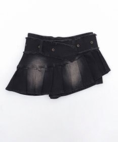 WEGO フリンジベルトプリーツデニムスカパン