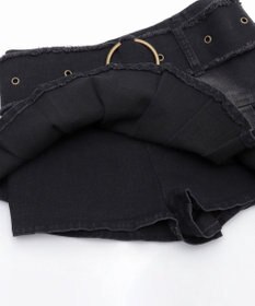 WEGO フリンジベルトプリーツデニムスカパン