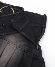 WEGO フリンジベルトプリーツデニムスカパン