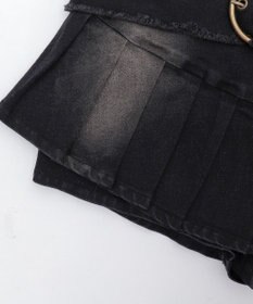 WEGO フリンジベルトプリーツデニムスカパン