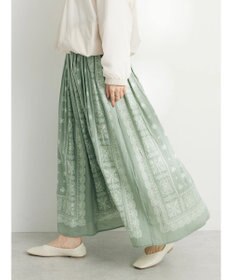 CRAFT STANDARD BOUTIQUE パネル柄マキシギャザースカート