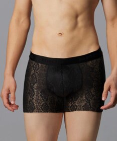 WACOAL MEN ボクサーパンツ【レースボクサー】フロント快適グラマラス 通気性 フリーなカッティング(裾部分) 前閉じ レース 下着 GT3341 /ブロス バイ ワコールメン