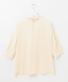 自由区 【洗える/UVケア/吸放湿性】シルクストレッチ ハイネックブラウス