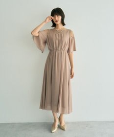 YECCA VECCA レース切替シフォンドレス
