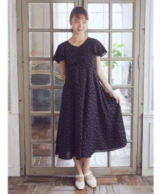 earth music&ecology フロントギャザーフラワーワンピース