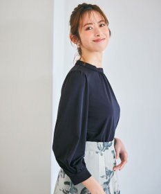 ANY SIS S 【UVケア】イージーケアスタンドネック ブラウス