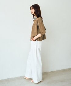 YECCA VECCA ノーカラー7分袖ポケットカーディガン
