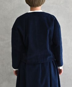 muuc 〈遠州織物の工場で織られたコットンコーデュロイ生地〉花刺繍ノーカラージャケット（セットアップ可能）