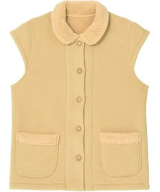 Wing ベスト 3分袖 ショート丈(腰付近) フリース素材 ボア使用(裏側) 保温性 あたたかい 前開きタイプ レディース EX2070 ウイング／ワコール