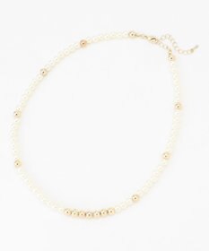 組曲 パール&メタルチェーンネックレス