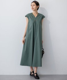 23区 L 【接触冷感/撥水加工/洗える】ストレッチブロード Vネックワンピース