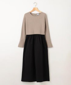 組曲 【WEB限定】リブニットコンビワンピース