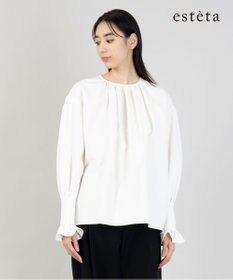23区 【エステータ】コットンダブルクロス 長袖ブラウス