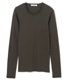 BEIGE， 【BEIGE,ecru/WEB限定・洗える】RIB TOPS /  コットンシルクロングスリーブトップス