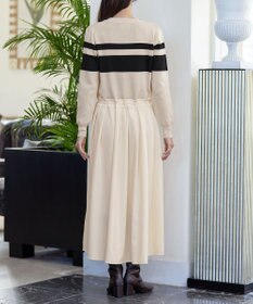 Tiaclasse 【洗える】マルチボーダーニットコンビワンピース