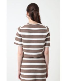 DAKS ボーダーショート丈ニットプルオーバー