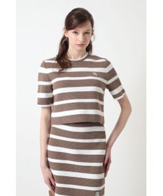 DAKS ボーダーショート丈ニットプルオーバー