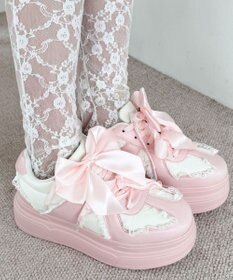 WEGO ダブルリボンフリルスニーカー