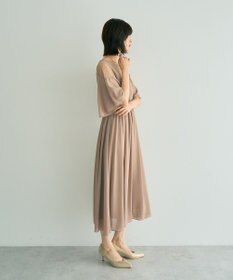 YECCA VECCA レース切替シフォンドレス