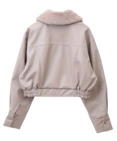 earth music&ecology 襟ファーレザーブルゾン