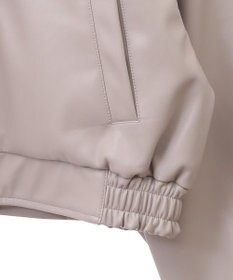 earth music&ecology 襟ファーレザーブルゾン