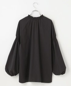 #Newans 【洗濯機可／撥水】シャーリングネック ボリュームスリーブシャツ