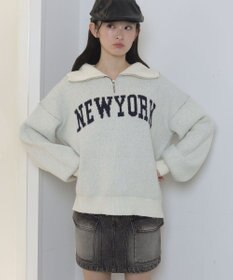 WEGO フラッフィーハーフジップニット