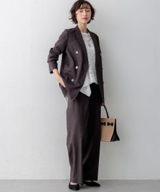 23区 【先行予約】リネンレーヨンストレッチ ダブルジャケット