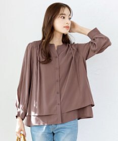 Tiaclasse 【新色追加・洗える】重ねヘムタックブラウス