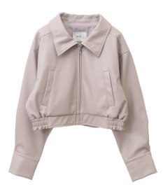 earth music&ecology 襟ファーレザーブルゾン