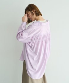 YECCA VECCA バックギャザーロングシャツ