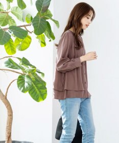 Tiaclasse 【新色追加・洗える】重ねヘムタックブラウス