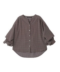 YECCA VECCA 2wayボリューム袖ジオメ柄ブラウス
