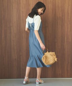 Feroux 【セットアイテム・洗える】パフスリーブニット×キャミソール ワンピース