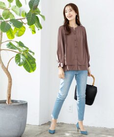 Tiaclasse 【新色追加・洗える】重ねヘムタックブラウス