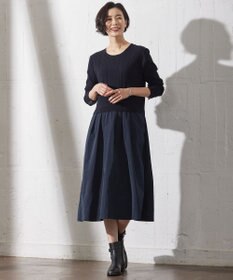 J.PRESS LADIES 【WEB限定・洗える】ニット コンビ ワンピース